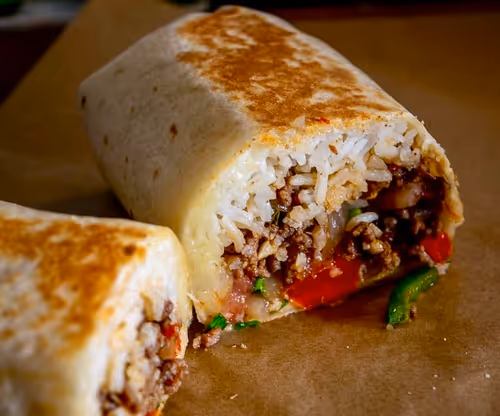Lunch Burrito With Fries at Atipicos Food
